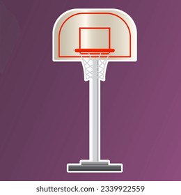 simple caja vectorial de baloncesto, palo y baloncesto.