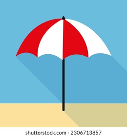 Simple vector beach umbrella illustration.