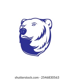 Simple vector bear head for logo purposes and the like can be changed color