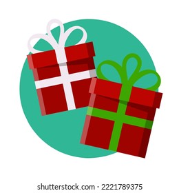 Simple vector beautiful Christmas special gift box