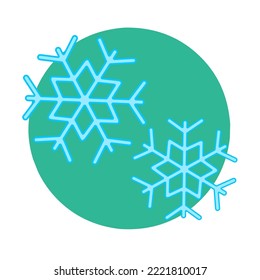 Simple vector beautiful snowflakes in winter 