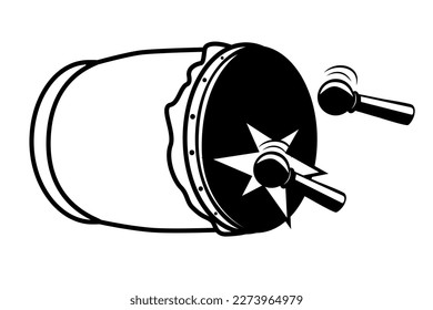 simple vector bedug beduk, traditional drum and motion 2 stick
