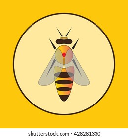 Simple vector bee in flat style