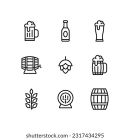 simple vector beer icon and bar on white background