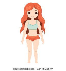Simple vector of bikini model isolated white background