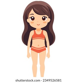 Simple vector of bikini model isolated white background