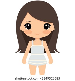 Simple vector del modelo bikini fondo blanco aislado