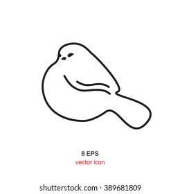 Simple Vector Bird Symbol In Thin Line Style