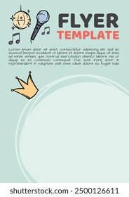 Simple vector birthday template with space for photo. Advertising of entertainment events, parties, recreation. Mockup for flyer, ad, banner, brochure