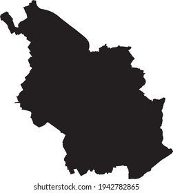 Simple vector black administrative map of Cologne, Germany