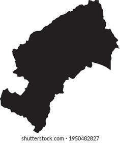 Simple vector black administrative map of the Croatian capital city of Zagreb, Croatia