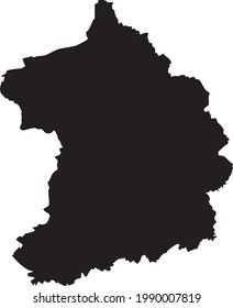 Simple vector black administrative map of the German regional capital city of Essen, Germany