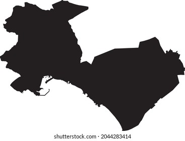 Simple vector black administrative map of the Spanish regional capital city of Palma, Spain