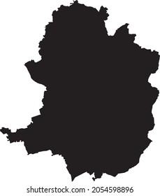 Simple vector black administrative map of the German regional capital city of Bielefeld, Germany