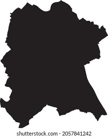 Simple vector black administrative map of the German regional capital city of Bonn, Germany