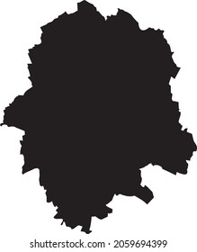 Simple Vector Black Administrative Map Of The German Regional Capital City Of Münster-Muenster, Germany