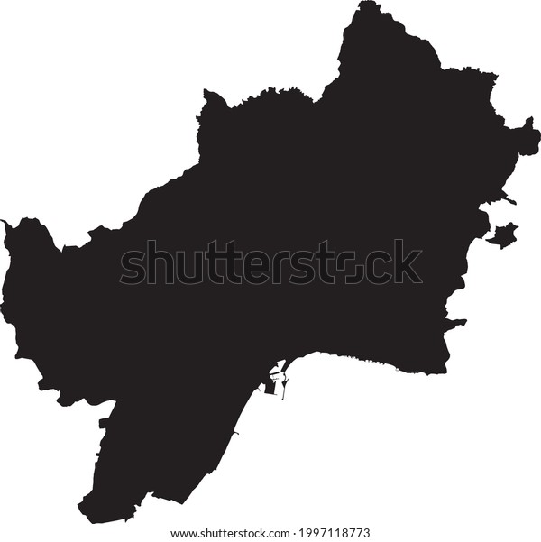 Simple Vector Black Administrative Map Spanish Stock Vector (Royalty ...