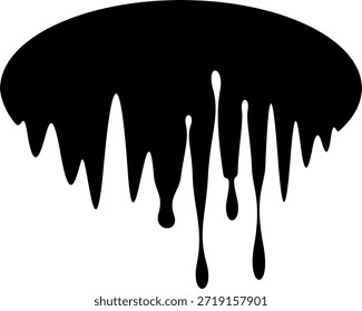 Un simple Vector de un plano geométrico de elipse negro creado con líneas curvas irregulares para crear una impresión fluida.