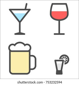 Simple vector black glass icons.