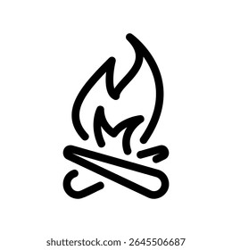 Simple vector black icon bonfire