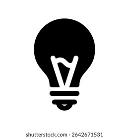 Simple vector black icon bulb