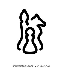 Simple vector black icon chess