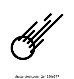 Simple vector black icon comet