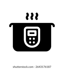Simple vector black icon electric saucepan