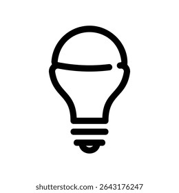 Bombilla de ahorro de energía de icono negro de Vector simple