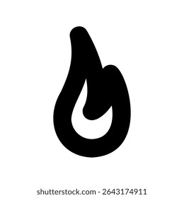 Simple vector black icon fire