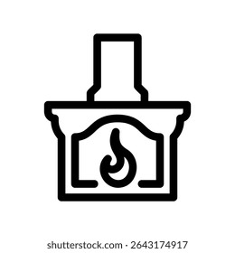 Simple vector black icon fireplace