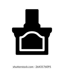 Simple vector black icon fireplace