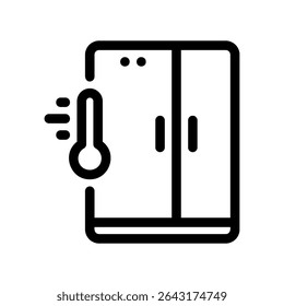 Simple vector black icon freezing chamber