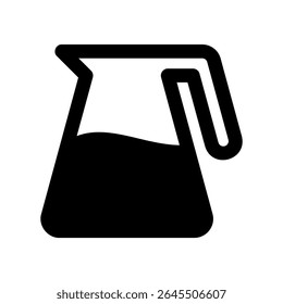 Simple vector black icon glass tea kettle