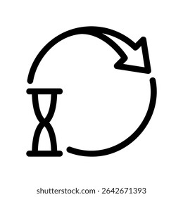 Simple vector black icon hourglass
