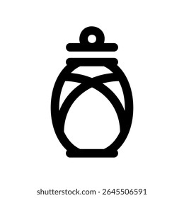 Lámpara de queroseno de Vector simple negro