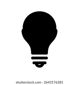 Simple vector black icon led light bulb