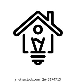 Simple vector black icon light bulb