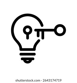 Simple vector black icon light bulb