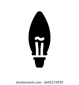 Simple vector black icon light bulb