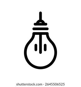 Vetor simples ícone preto lâmpada
