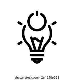 Simple vector black icon light bulb