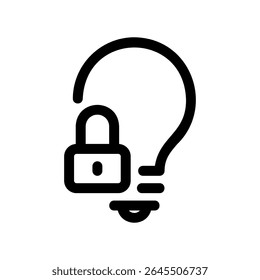 Simple vector black icon light bulb