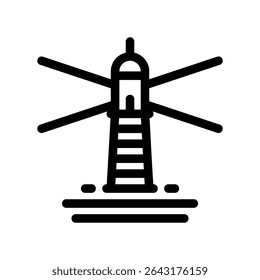 Simple vector black icon lighthouse