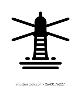 Simple vector black icon lighthouse