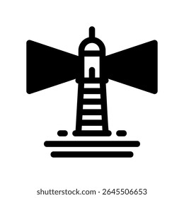 Simple vector black icon lighthouse