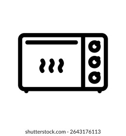 Vetor simples ícone preto micro-ondas, forno
