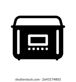 Vetor simples ícone preto fogão lento