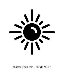 Simple Vector negro icono de sol