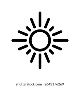 Simple vector black icon sun